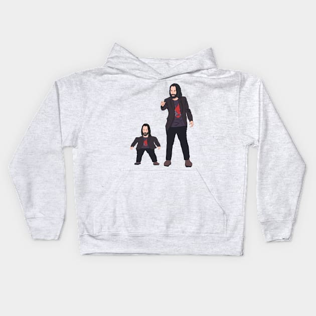 Mini Keanu Reeves & Breathtaking Keanu Reeves Meme Kids Hoodie by Barnyardy